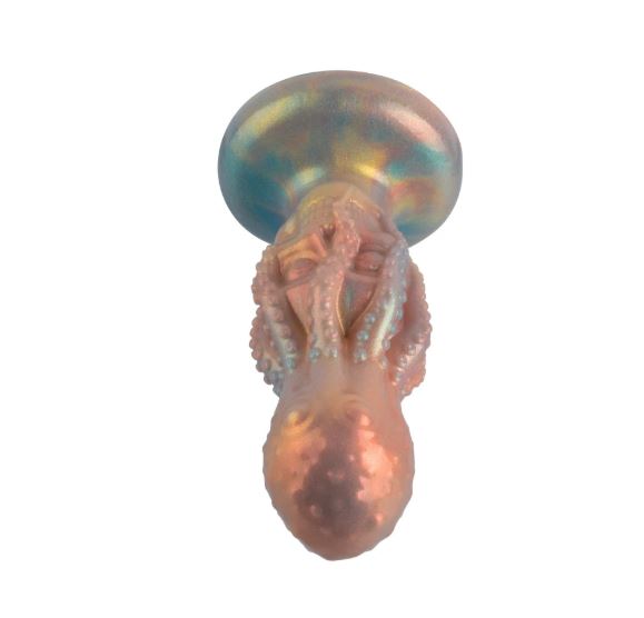 VSC Novelty - Dildo in Silicone Multicolore con Glitter Teschio con Polpo - Diavolo Marino