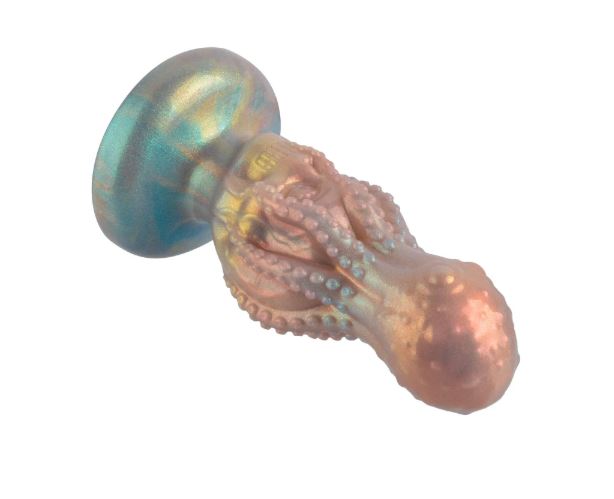 VSC Novelty - Dildo in Silicone Multicolore con Glitter Teschio con Polpo - Diavolo Marino