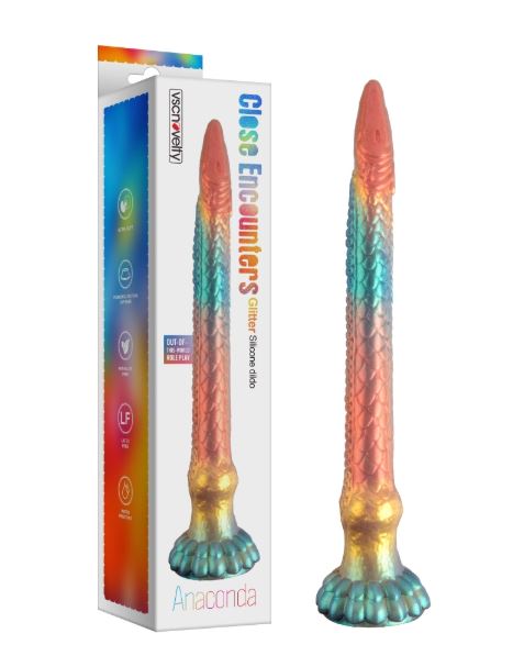 VSC Novità - Dildo XL in Silicone Multicolore con Glitter - Anaconda