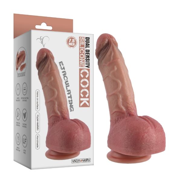 VSC Novelty - Dual Layer Ejaculating Silicone Dildo - 7.8”