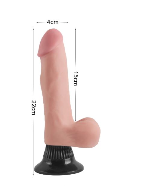 VSC Novelty - Double Layer Extreme Soft Realistic Vibrator with Suction Cup - 8.6"