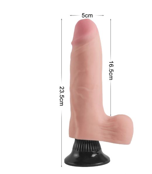 VSC Novelty - Realistic Double Layer Extreme Soft Vibrator with Suction Cup - 9.2"