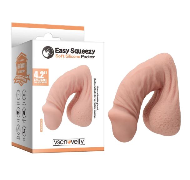 VSC Novità - Dildo con Packer "Easy Squeezy" in Silicone Morbido - 10,6 cm