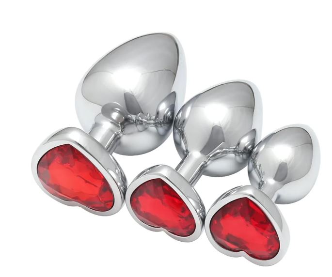 VSC Novelty - Red Heart Jewel Butt Plug - M