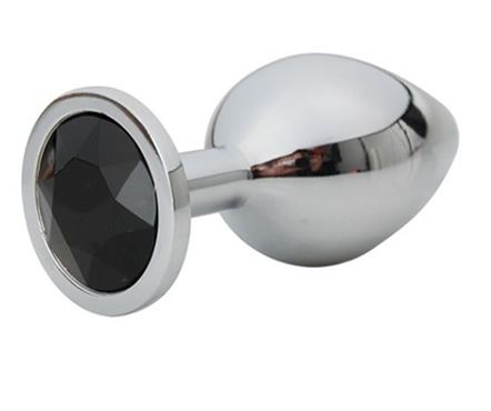 Fantasy Toys - Plug anale in metallo con gioiello nero - S