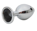 Fantasy Toys - Plug anale in metallo con gioiello nero - S