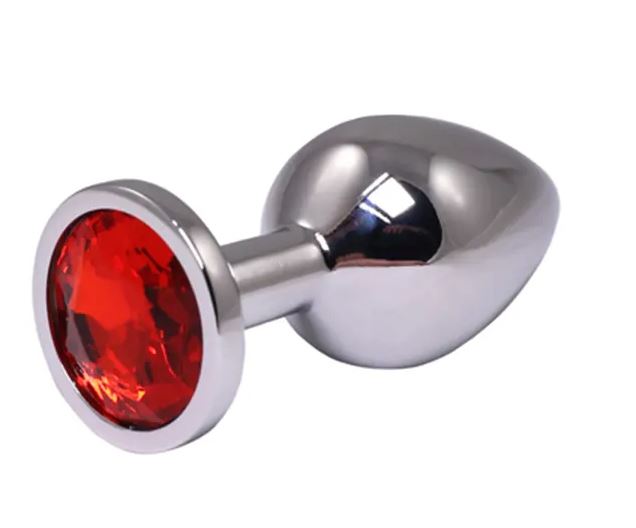 Fantasy Toys - Aluminum Plug with Red Jewel - M