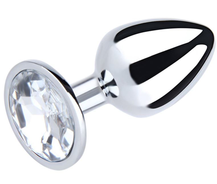 Fantasy Toys - Anal Plug Metallo con Gioiello Argento - M