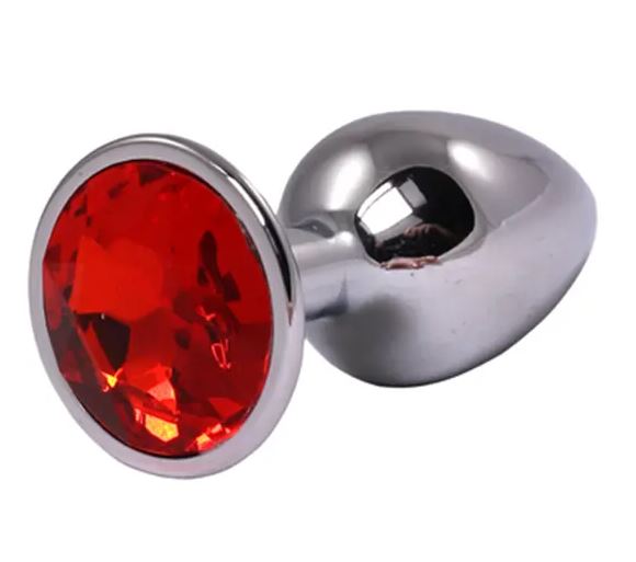 Fantasy Toys - Metal Plug with Red Jewel - L