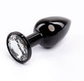 Fantasy Toys - Plug anale in metallo nero con gioiello argento - S