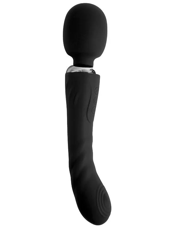 Fantasy Toys - 2 in 1 Vibrator Wand and G-Spot - Black - Pontus