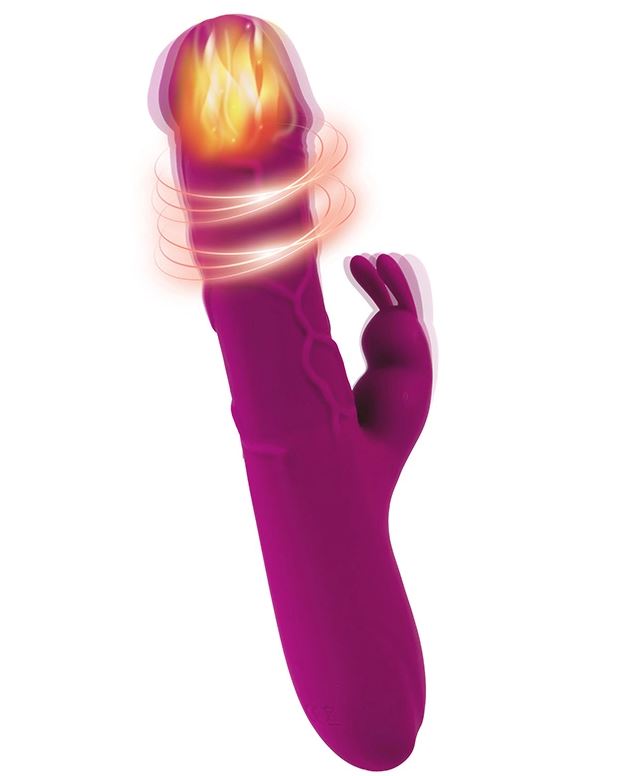 Fantasy Toys - Realistic Heated Rabbit Vibrator - Purple - Helios