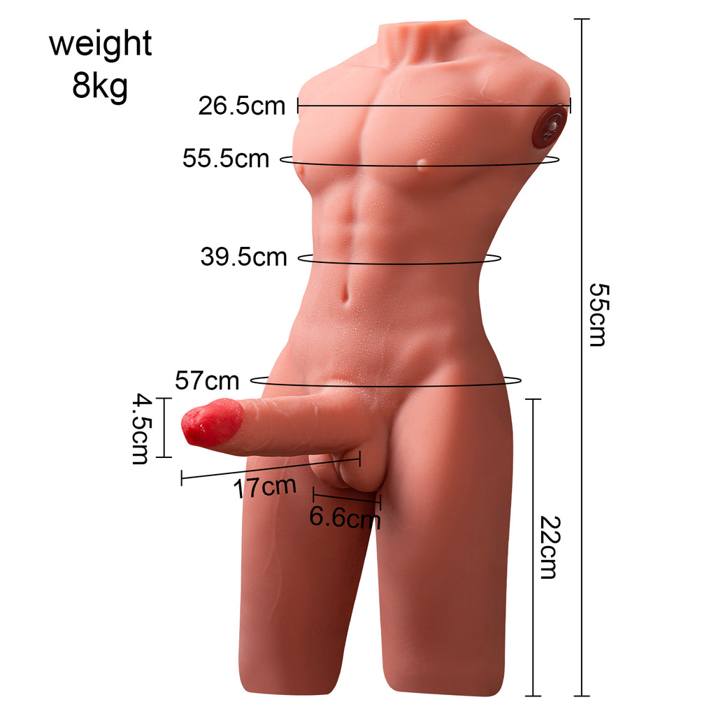 Xise - Jason - Full Torso with Thrusting and Vibrating Dildo - 6.7"