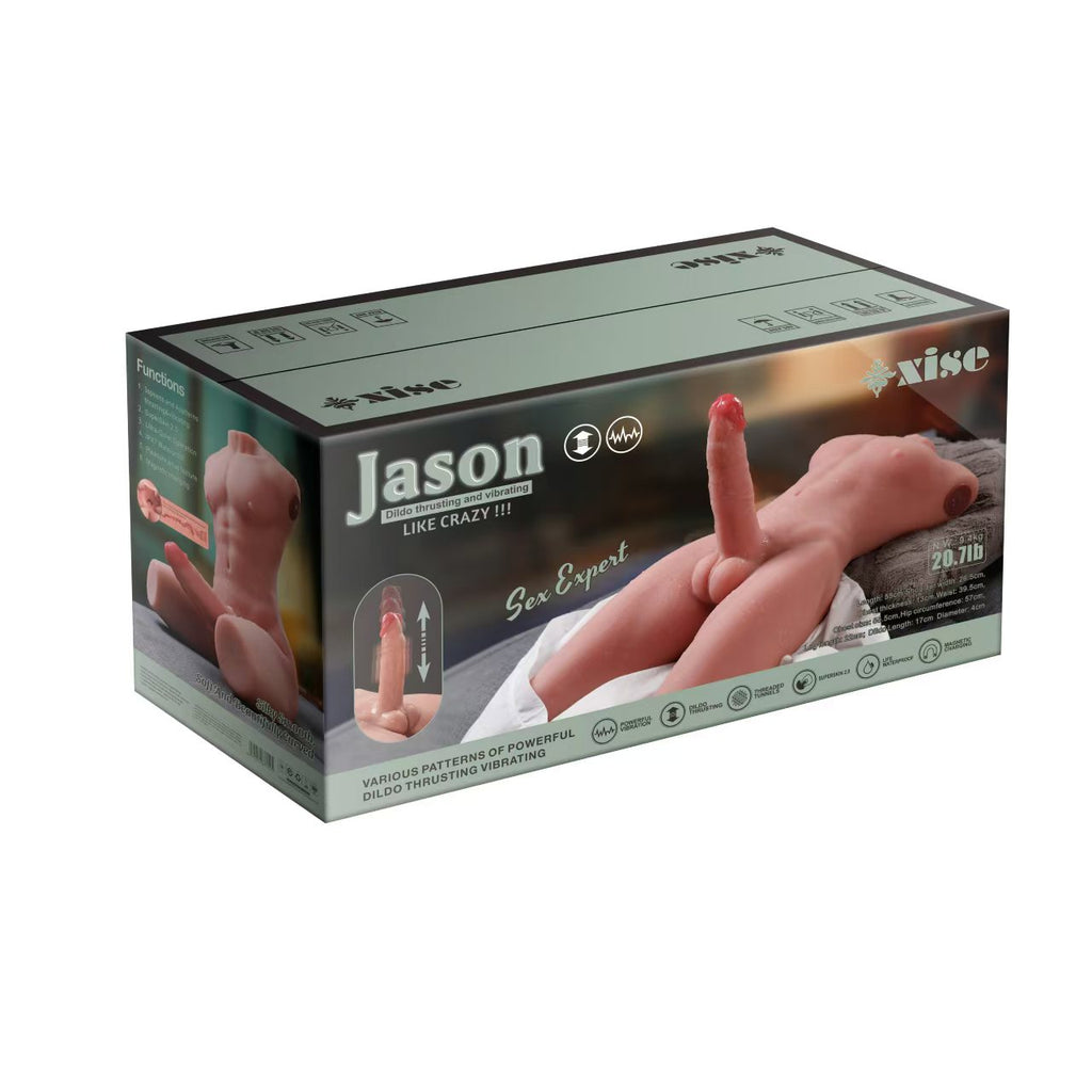 Xise - Jason - Full Torso with Thrusting and Vibrating Dildo - 6.7"