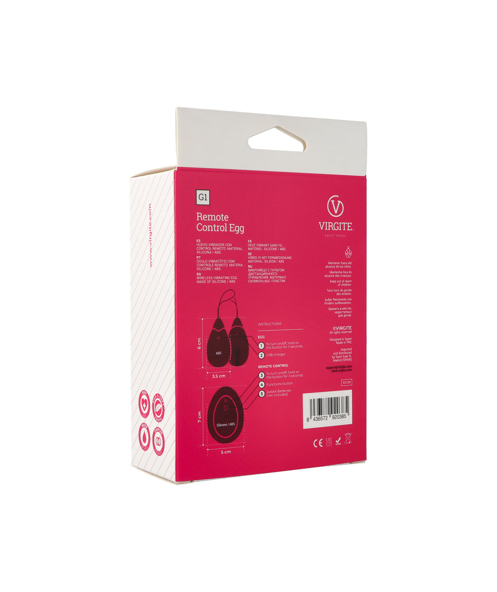 G1 RECHARGEABLE PINK EGG WITH REMOTE CONTROL