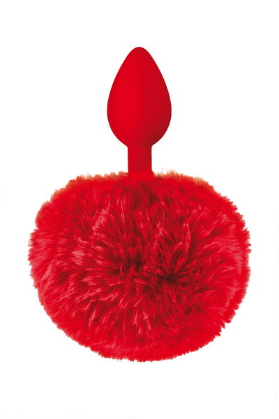 Sweet Caress - Plug anale con pon pon - Rosso