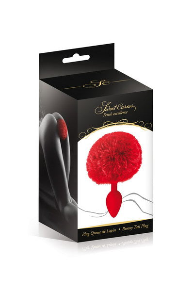 Sweet Caress - Plug anale con pon pon - Rosso