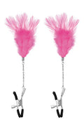 Sweet Caress - Adjustable Nipple Clamp with Feather - Pink