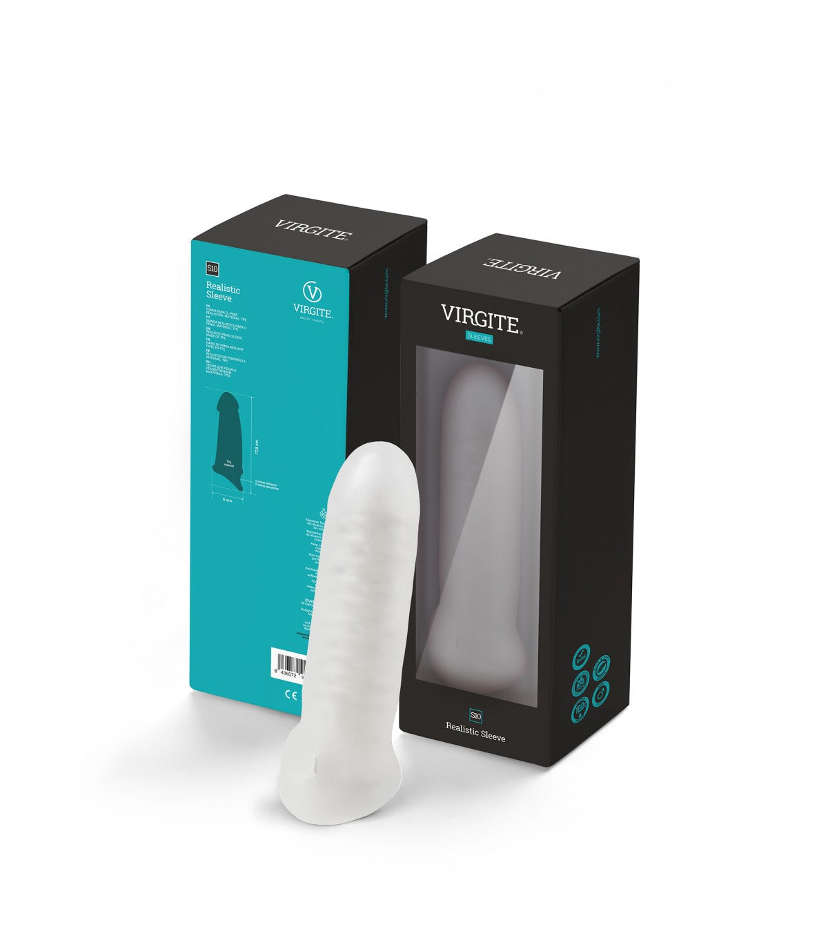 Realistic Penis Sleeve S10 Transparent 17.80 cm