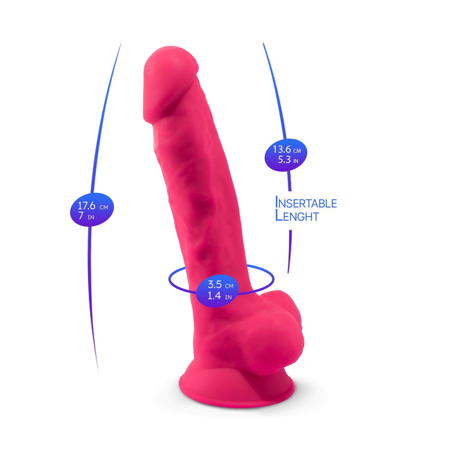 Silexd - Dildo in Silicone Premium Mod.1 7'' - Rosa