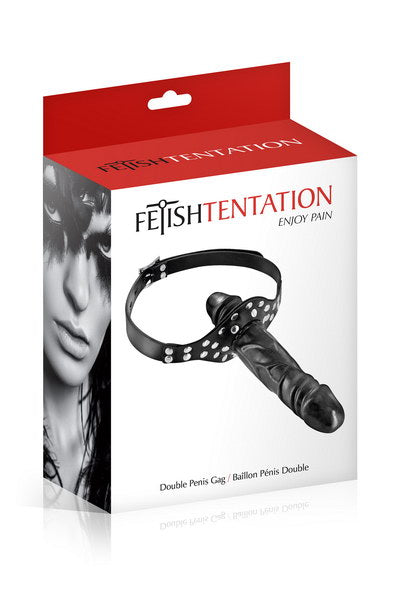 Fetish Temptation - Double Dildo Ball Gag - Black
