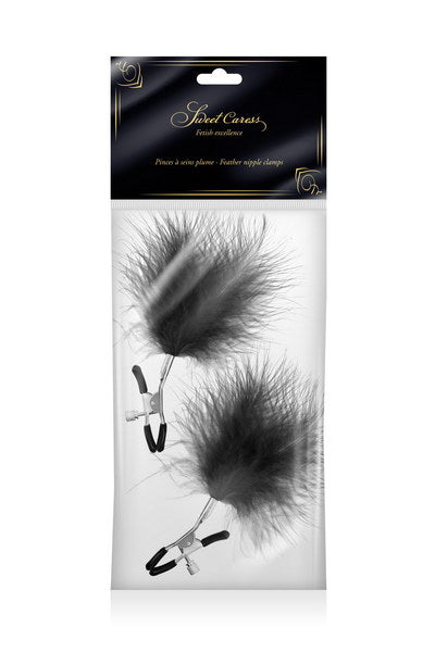 Sweet Caress - Adjustable Nipple Clamp with Black Feather