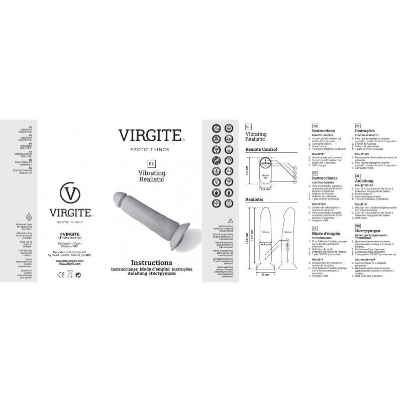 Virgite - Realistic Rechargeable Vibrator R11 - 5.5" - Purple