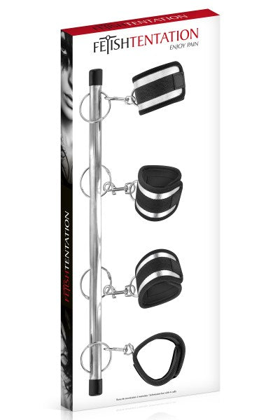 Fetish Tentation - Restraint Bar with 4 Cuffs - Black