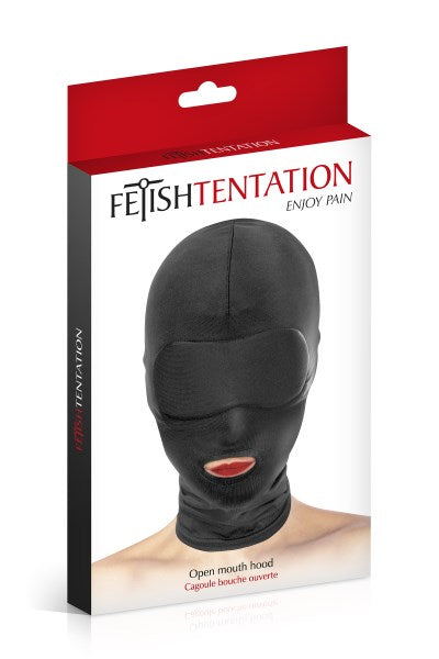 Fetish Tentation - Hood with Mouth Opening - Black