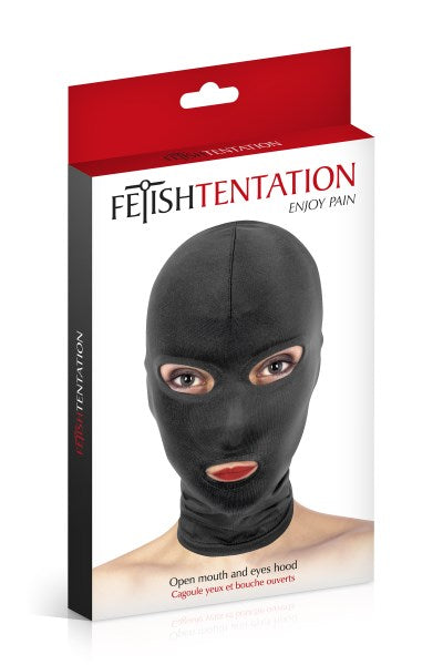 Fetish Temptation - Hood with Mouth and Eye Opening - Black