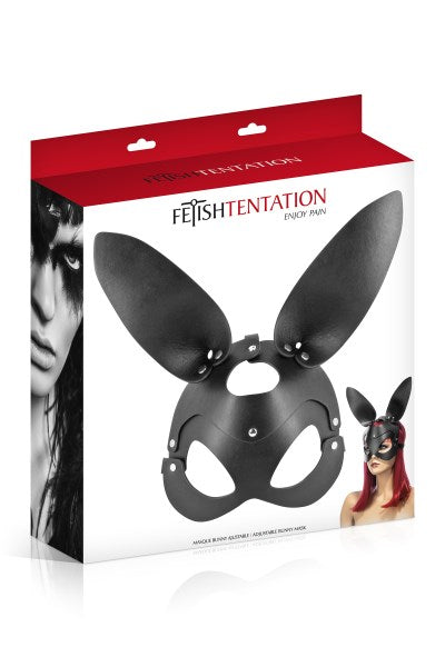 Fetish Tentation - Adjustable Faux Leather Rabbit Mask - Black