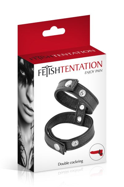 Fetish Tentation - Double Adjustable Cock Ring - Black
