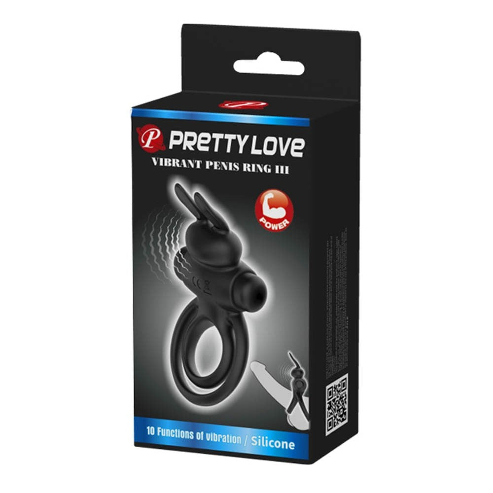 Anello vibrante per pene Pretty Love 3 Nero