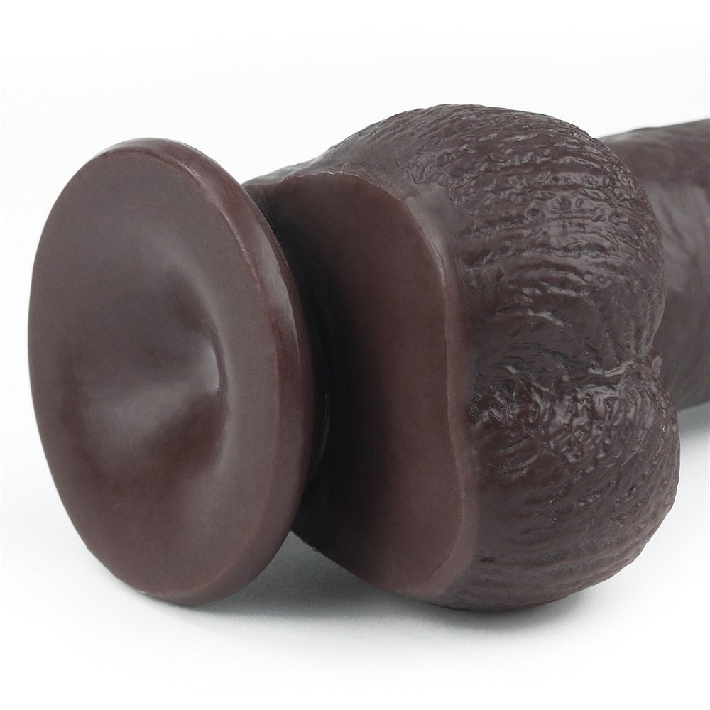 Double-layer 9'' sliding dildo, black