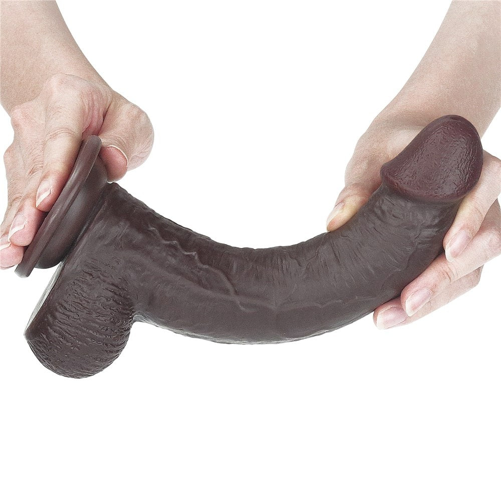 Double-layer 9'' sliding dildo, black