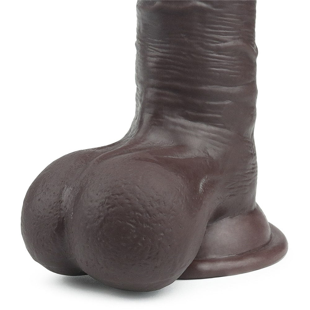 Dildo a doppio strato scorrevole da 19,8 cm, marrone