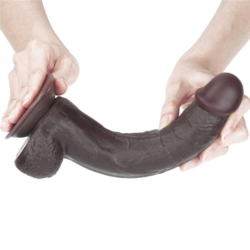 Dildo doppio strato scorrevole da 22,9 cm nero