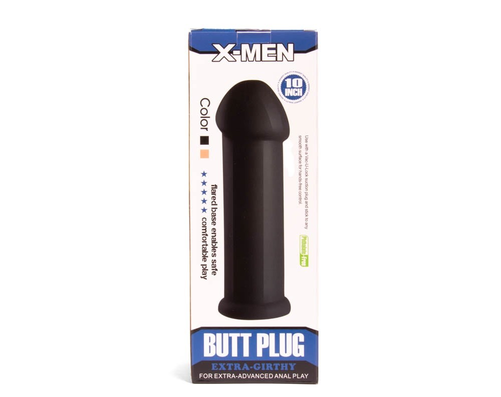 10-inch black X-MEN butt plug
