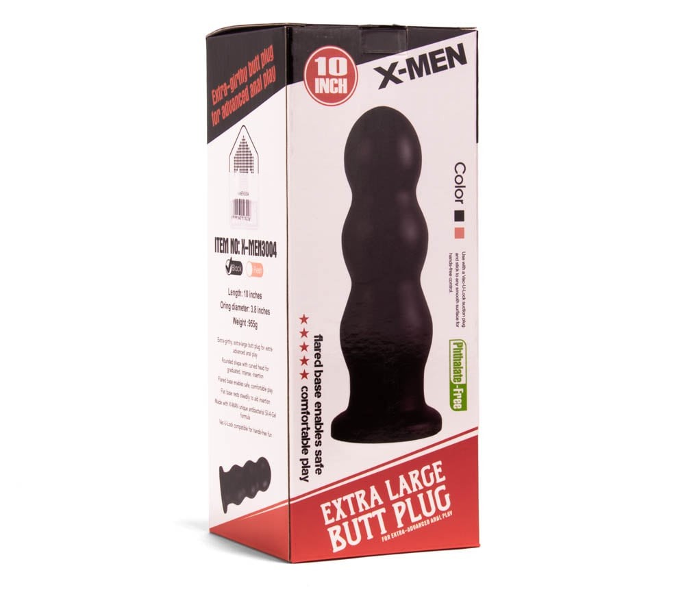 Anal plug X-MEN nero da 10 pollici