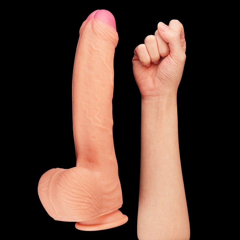 11" Dual-Layer Platinum Silicone Dildo