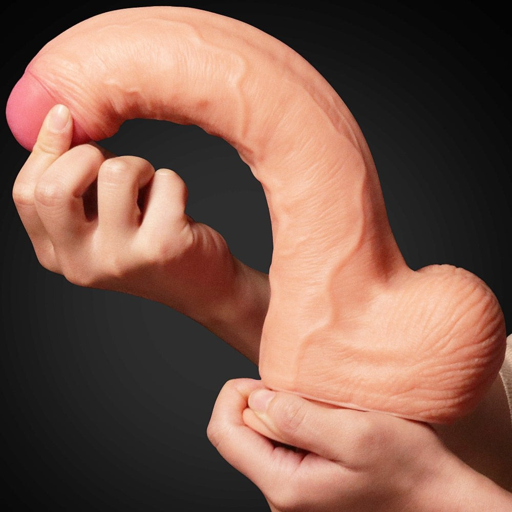 11" Dual-Layer Platinum Silicone Dildo