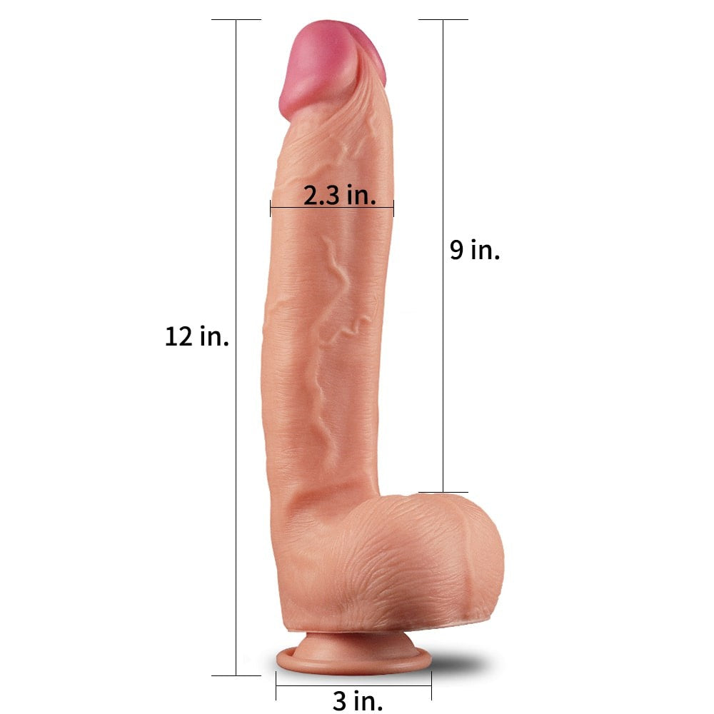 Dildo in silicone di platino a doppio strato da 30 cm