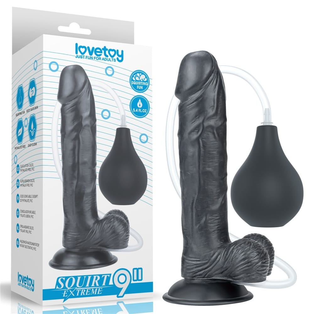 Dildo squirting estremo da 23 cm - Nero