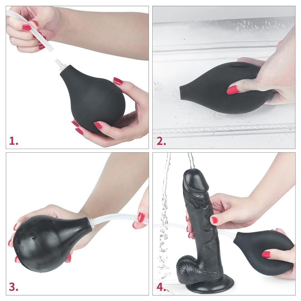 Dildo squirting estremo da 23 cm - Nero