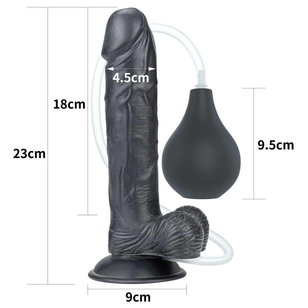 Dildo squirting estremo da 23 cm - Nero
