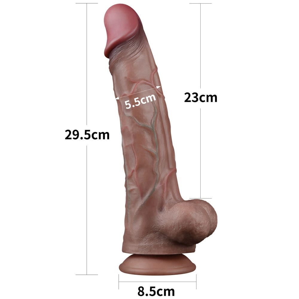Pene in silicone platinico a doppio strato da 11,5"