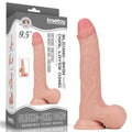 9.5'' Dual-Layer Dildo with Movable Skin - Full Testicle