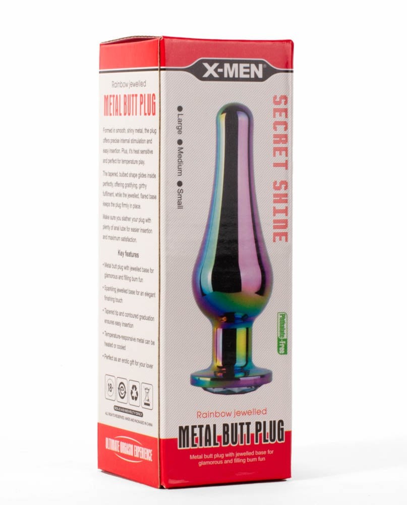 Metal Anal Plug X-MEN Secret Shine Rainbow S