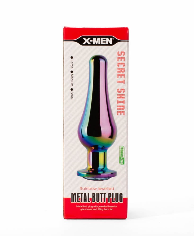 Metal Anal Plug X-MEN Secret Shine Rainbow S