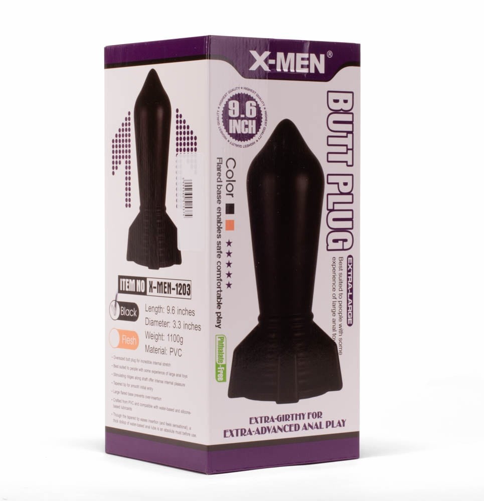 X-MEN 9.6" Enorme Tappo Anale Nero 2